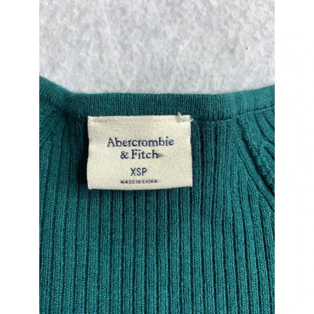 Abercrombie Fitch Ribbed Cutout Long‎ Sleeve sweater Dress Green XSP